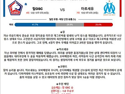 4월 06일 리그앙 릴OSC 마르세유