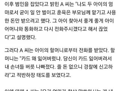 주운 카드로 한달동안 280만원 긁은 초딩