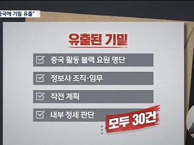 7년간 중국에 블랙 요원 명단 팔아서 번돈(죽일놈)