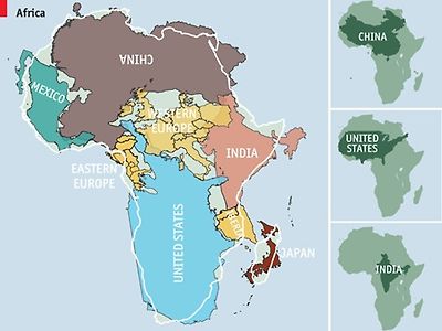 아프리카 땅 크기 비교