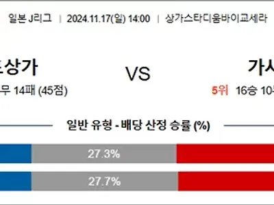 11월 17일 J1리그 교토상가 가시마