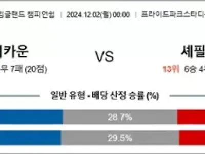 12월 02일 잉글랜드챔피언쉽 더비카운 셰필드웬