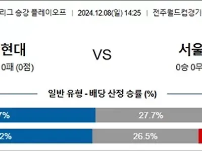 12월 08일 K리그 승강 플레이오프 전북현대 서울이랜