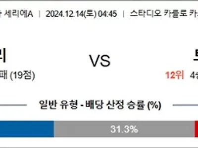 12월 14일 세리에A 엠폴리 토리노