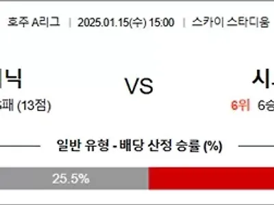 1월 15일 호주A리그 웰링턴 피닉스 vs 시드니 FC