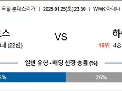 1월 25일 분데스리가 아우크스 vs 하이덴하