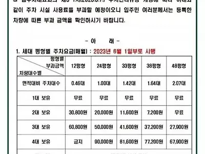 아파트 주차비