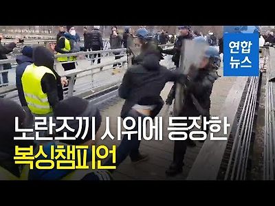 파리 '노란조끼' 시위서 전 복싱챔피언이 경찰 마구 때려