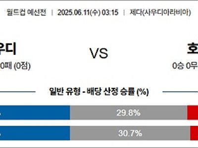 6월 11일 월드컵 예선전 사우디 vs 호주