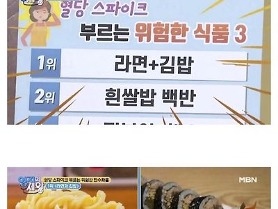 혈당스파이크 부르는 음식 top 3