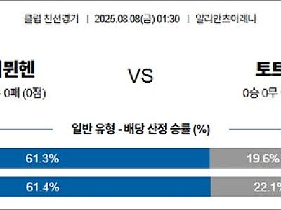 8월 08일 클럽 친선경기 바이뮌헨 vs 토트넘