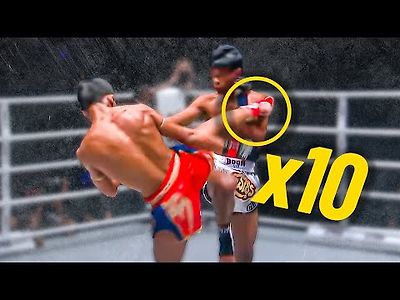 Muay Thai Master Lands 10 CONSECUTIVE Roundhouse Kicks