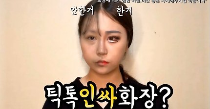 틱톡 인싸메이크업 해봤습니다.