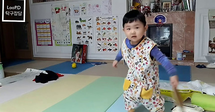 귀여움 폭발 !!! *^^* 방구석 아기 탁구 + 스텝 스윙 연습