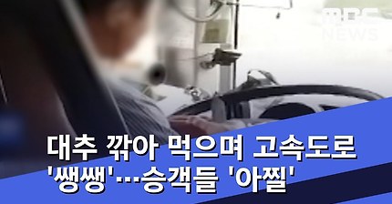 고속도로에서 핸들잡고 대추 깎는 버스기사ㄷㄷ(중국 아님ㅋㅋ) | 인스티즈