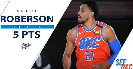 Andre Roberson's Full Highlights: 5 PTS in Return vs Celtics | 2019-20 NBA Season - 7.24.20