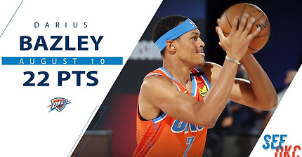 Darius Bazley's Full Highlights: 22 PTS vs Suns | 2019-20 NBA Season - 8.10.20