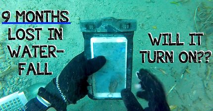 Underwater Metal Detecting a WATERFALL - I Found an iPhone, Rings, Pocket Knife (Phone Returned!!!)