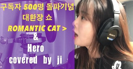 구독자 500명 돌파 홀로 대환장 파티~!!!  낭만고양이 그리고 Hero 커버
