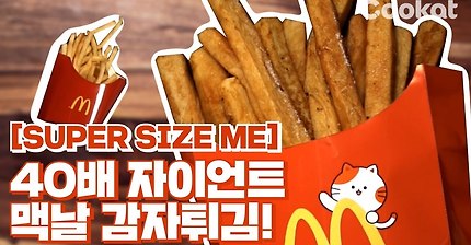 [슈퍼사이즈쿠캣] 영혼 갈아 만들어 본 40배 UP 맥날 감자튀김!!!!