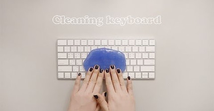 ?? No talking ASMR | 젤리 클리너로 키보드 청소하기 Cleaning Keyboard with slime | brushing, typing, 노토킹