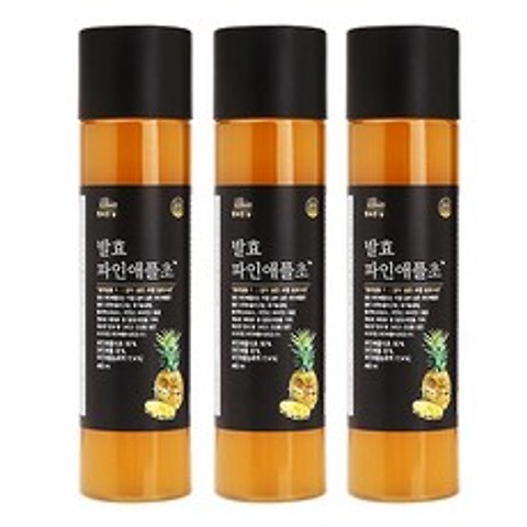 행복한 농장 발효 파인애플초, 480ml, 3개