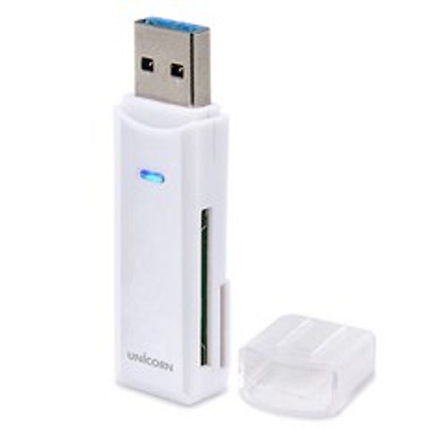 유니콘 USB3.0 휴대용 미니 카드리더기 XC-700A, 흰색(WHITE)