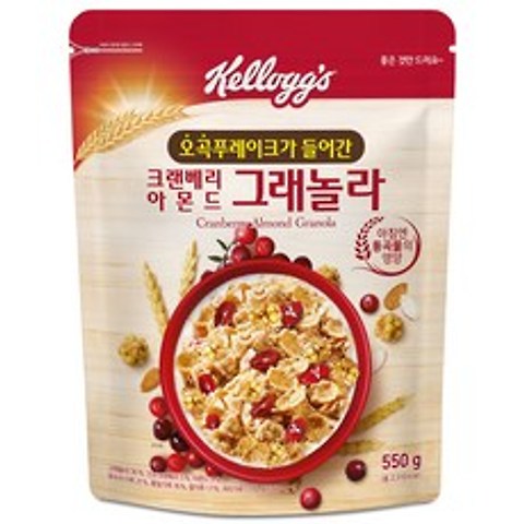 켈로그 크랜베리 아몬드 그래놀라, 550g, 1개