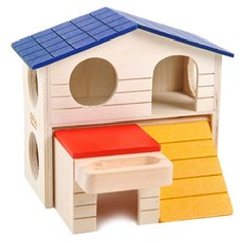 아리코 햄스터 기니피그 작은동물 나무 빌라 소켓 하우스, 혼합 색상, 1개
