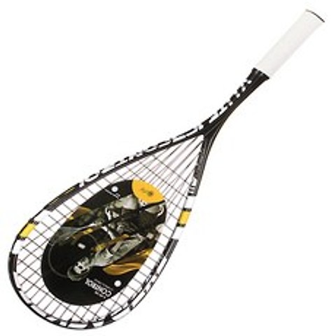 아이라켓 V라이트 125 컨트롤 히샴 스쿼시라켓, 블랙 + 옐로우