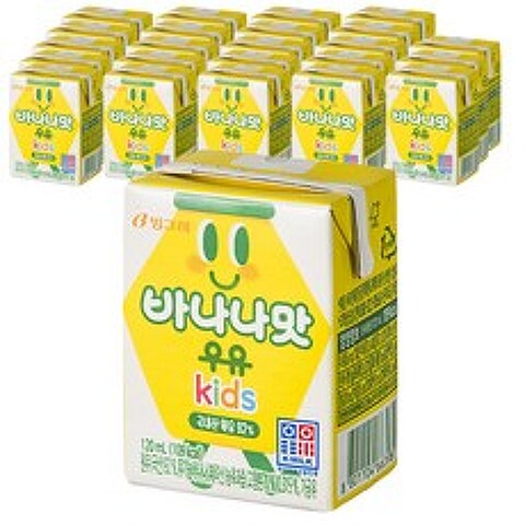 빙그레 바나나맛우유 kids 120ml, 24개, 바나나맛
