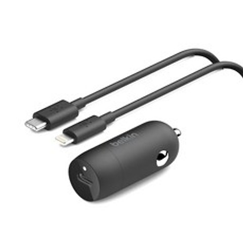 벨킨 USB-C타입 18W 차량용 고속 충전기 + C to 라이트닝 아이폰 케이블 F7U099bt, F7U099, 혼합 색상