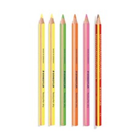 스테들러 형광 색연필 128 64SB6P, 6색