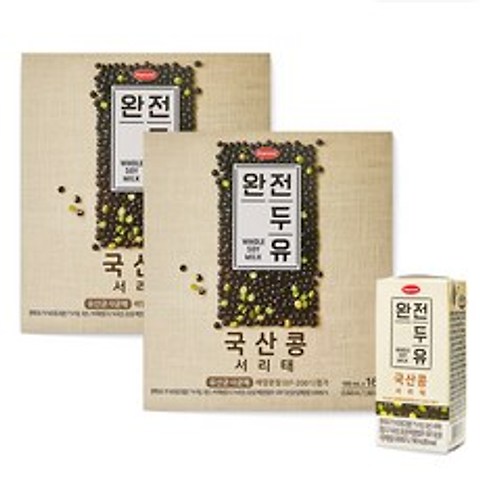 한미두유 완전두유 국산콩 검은콩 서리태, 190ml, 32개