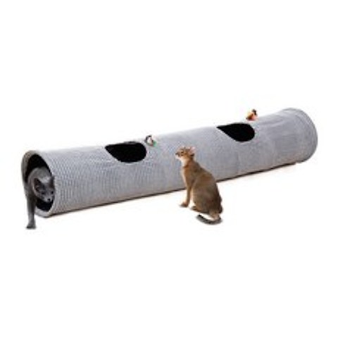 펫모닝 고양이 엠보싱 터널 놀이터 2구 1.5m PMC-9402, 혼합색상, 1개