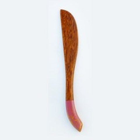 칠몽 금수강산 옻칠 나무 버터칼, 분홍, 1개