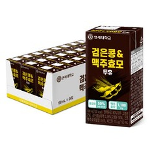 연세우유 검은콩 앤 맥주효모 두유, 190ml, 24개