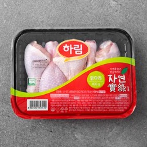 하림 자연실록 무항생제 인증 닭다리 북채 (냉장), 400g, 1개