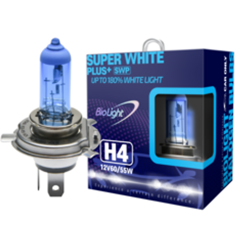 biolight 차량용 할로겐 램프 슈퍼 화이트 플러스 H4 2p, 2개, 혼합색상