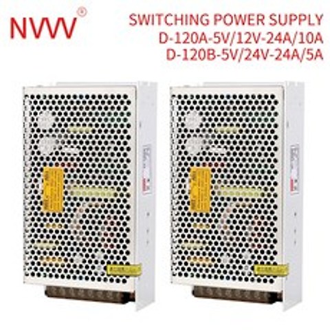 NVVV D 120W 듀얼 출력 스위칭 전원 공급 장치 110/220V AC 5V 12V 24V DC 컨버터 D 120A D 120B D 120C|Switching Power, D-120B, 1개, 12V5A 24V5A