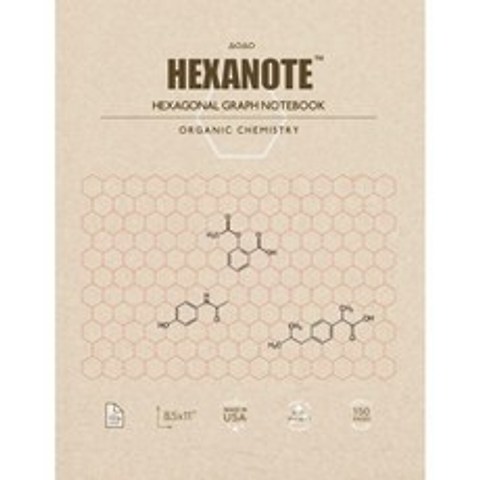 HEXANOTE-육각 그래프 노트-유기 화학 : 유기 화학 구조를 그리기위한 150 페이지 육각 그래프 종이 노트, 단일옵션