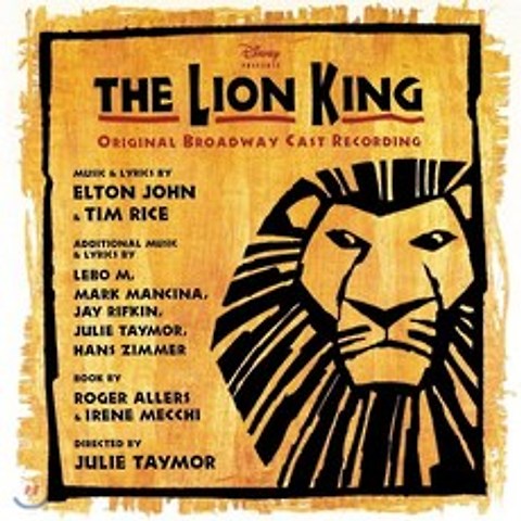 라이온 킹 뮤지컬 음악 - 오리지널 브로드웨이 캐스트 (Lion King: 1997 Original Broadway Cast OST)