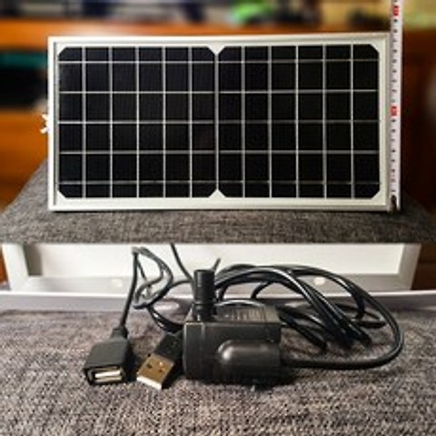 태양열 펌프 베란다 창턱 야외, 태양광 패널+USB 펌프 + 270*180*17MM개