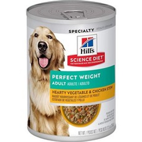 Hills Science Diet Canned Wet Dog Food Adult Perfect Weight for Weight Management Chicken Vegetable Recipes Pack of 12