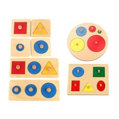 나무 기하학 퍼즐 보드 어린이 교육 지그 소 퍼즐 스태커 유아 나무 장난감 어린이 선물 Montessori Kids Toys|퍼즐|, 1개(A2), 단일(A2), D(A2)