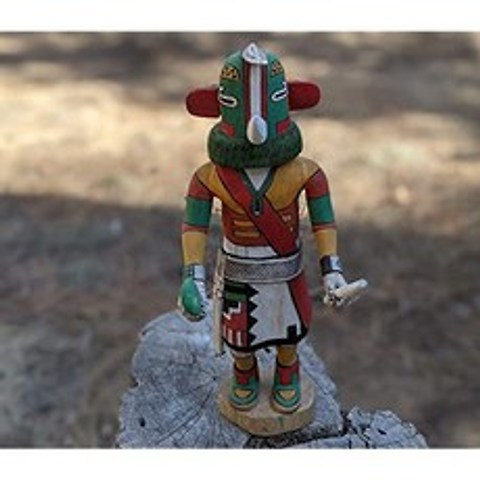 빈티지 Hopi Kachina Kokopelli 아메리카 원주민 핸드 메이드 목각 아담스 원래 희귀 수집품 사우스 웨스턴 아트