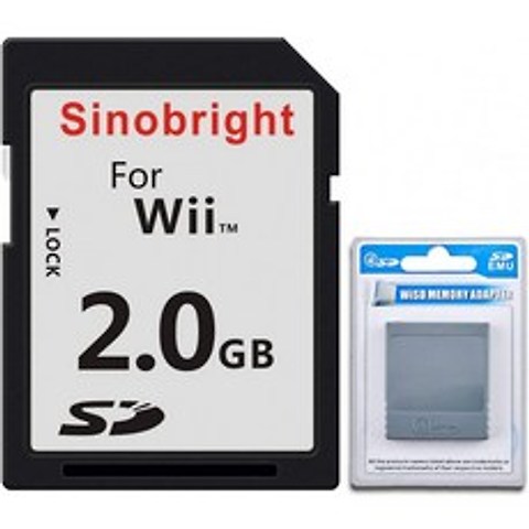 미국배송 닌텐도 Wii NGC 게임큐브 콘솔용 카드 어댑터 판독기가 포함된 Sinobright SD 카드 2GB Wii 표, 1