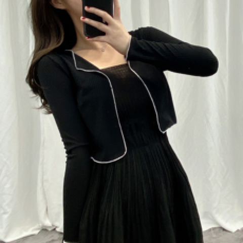 VANANA2 여성 패션 민소매 가디건 세트