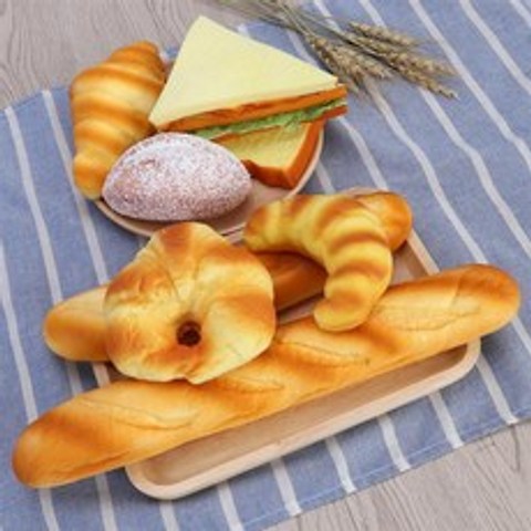 가짜 빵 인공 빵 시뮬레이션 음식 모델 장식 주방 프로 바게트 장식 어린이 장난감 크리스마스 선물 파티 호의|Artificial Foods & Vegetables|, 1개, Conch Bread