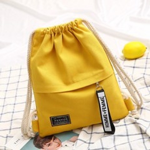 보드가방 주머니 스트링 백팩 남녀 초등학생 책가방 가엽고편리한 운동 심플 복습 학원가방, T02-노란색